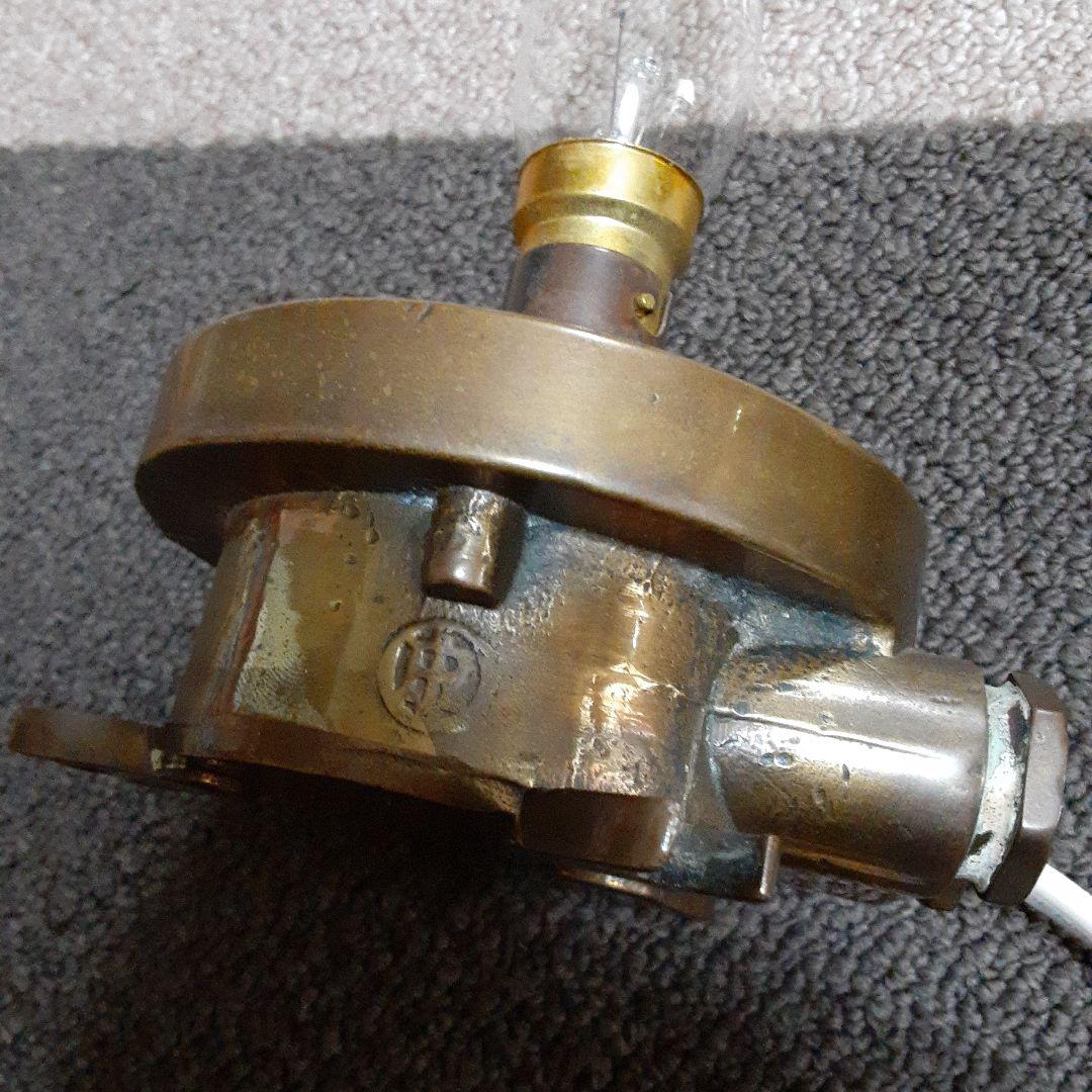 古い点灯マリンランプ/真鍮ハリケーンデッキ/船舶照明甲板ランタン/気泡ガラスホヤ