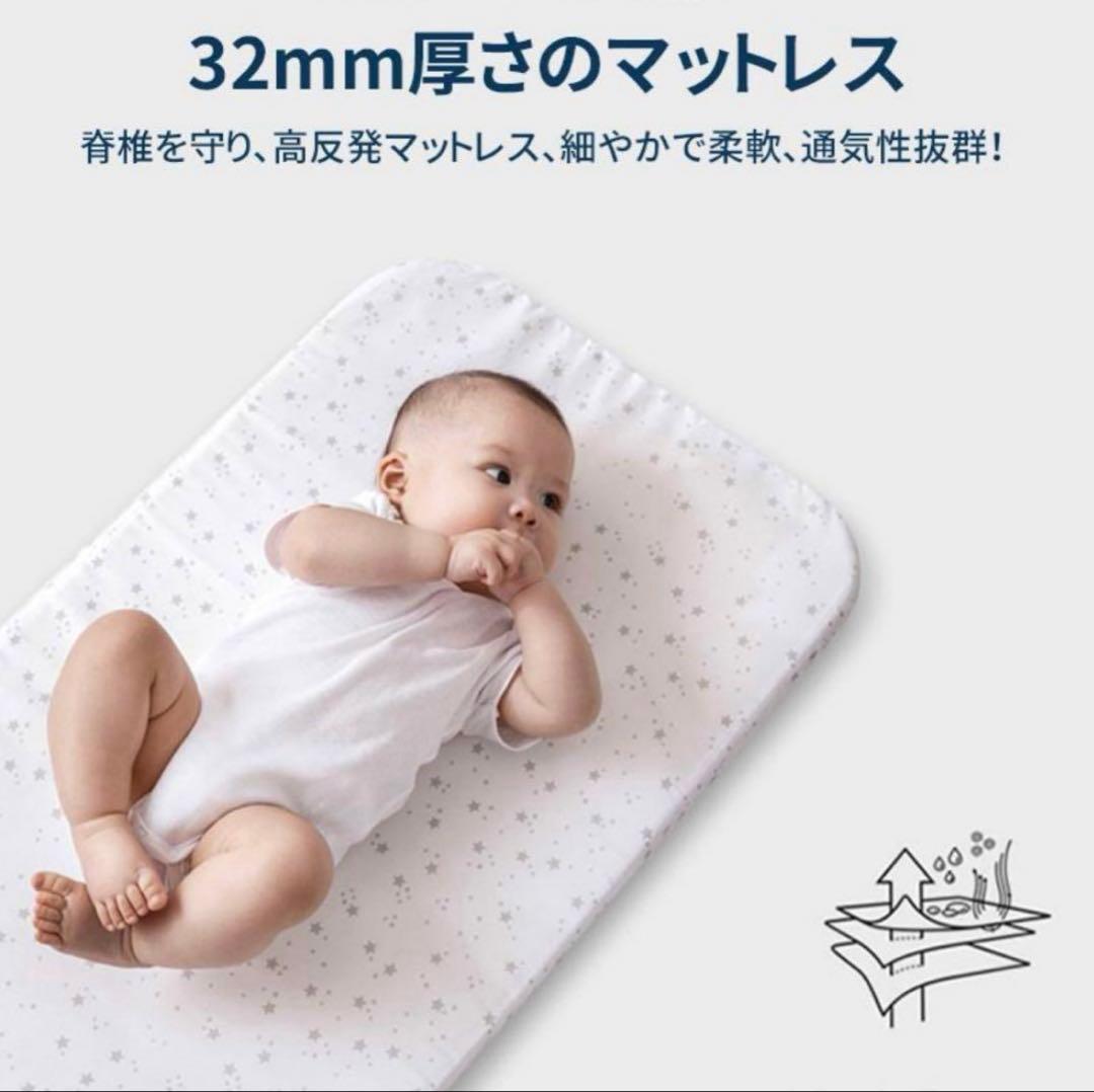 早い者勝ち！HZDMJ ベビーベッド　カーキ