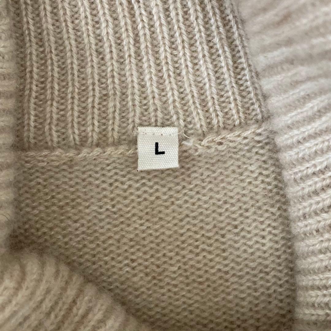 MUJI Labo 自然のまんまの色　カシミヤタートルネックセーター　メンズＬ