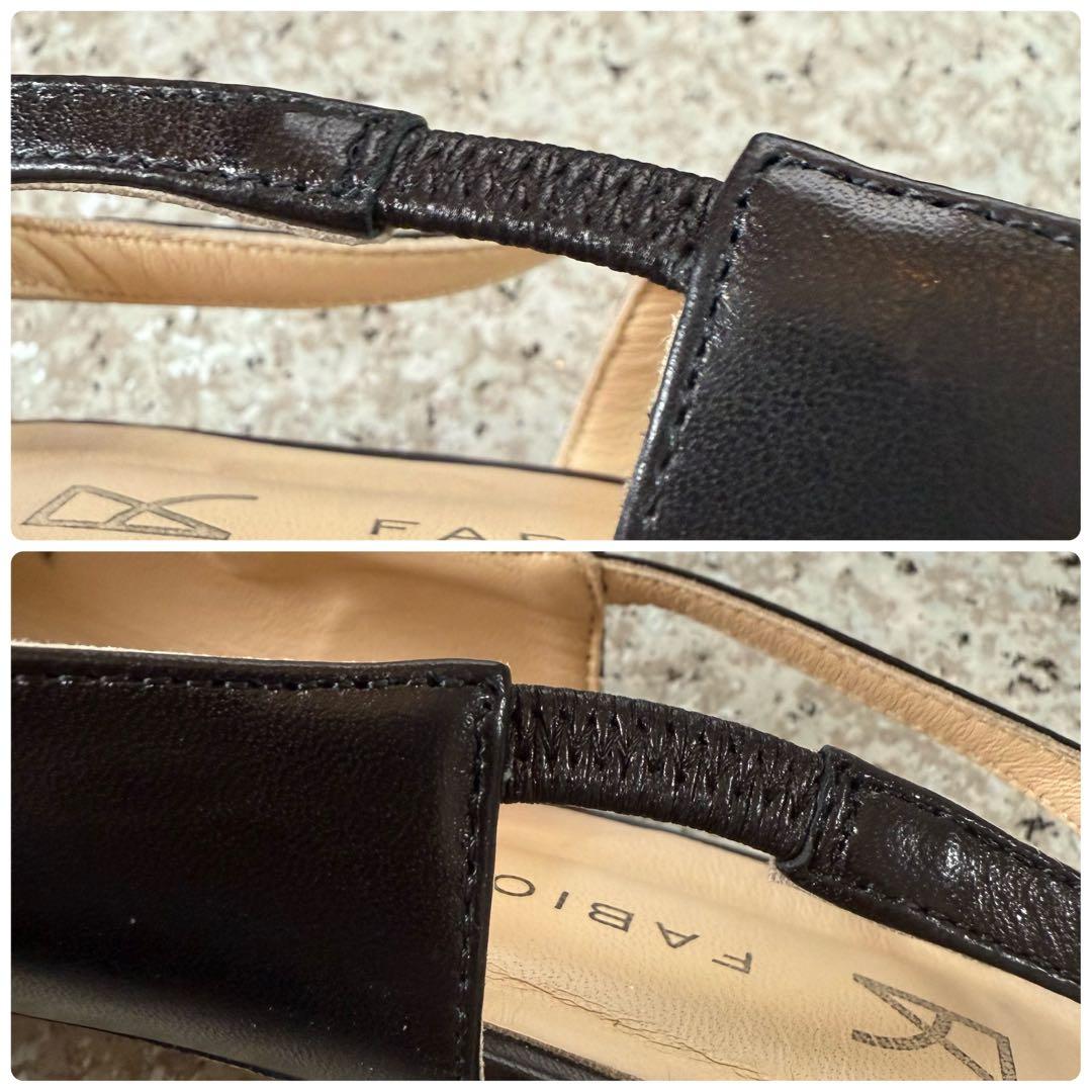 ファビオルスコーニ　ポインテッドトゥ　メリージェーン　レザー　ブラック　23㎝