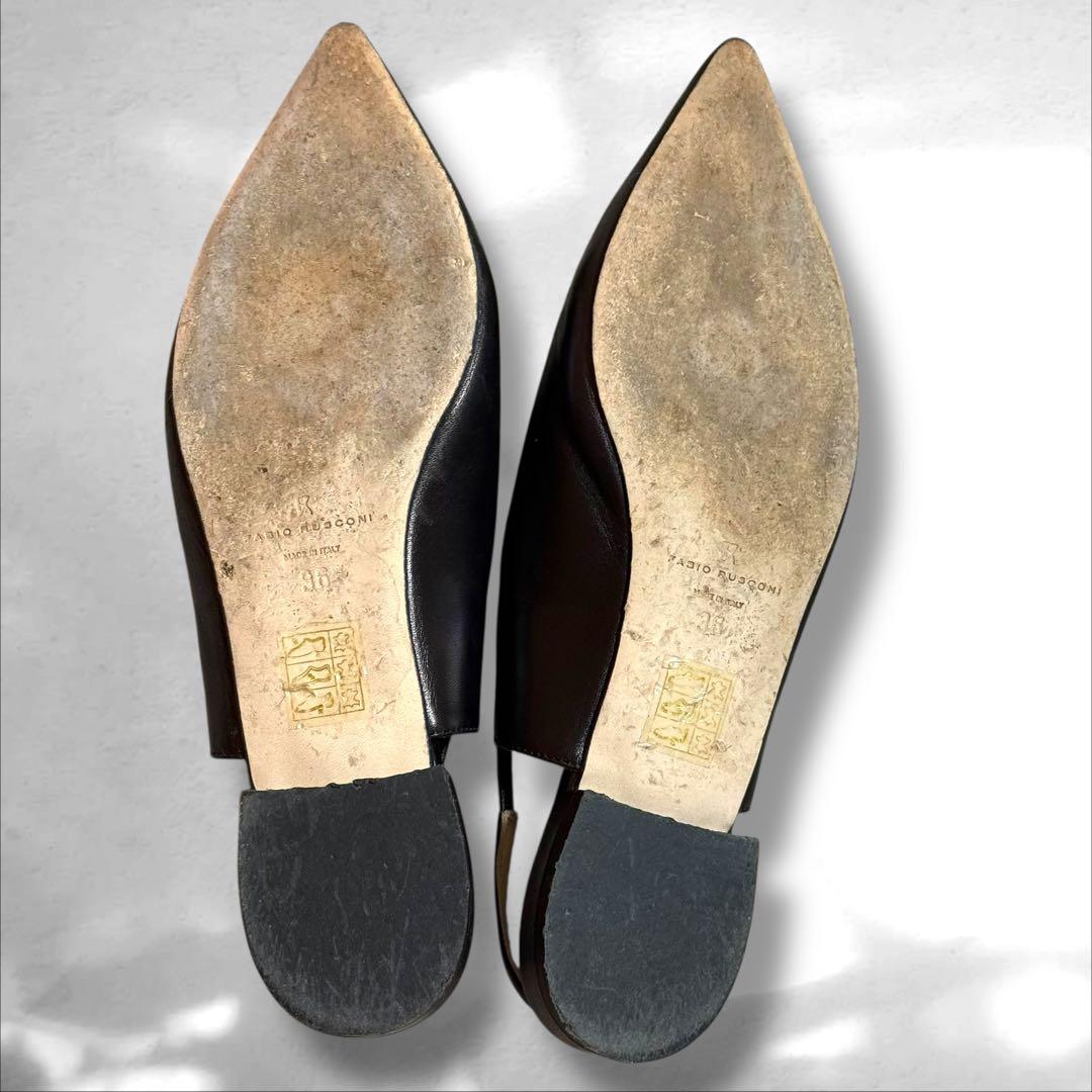 ファビオルスコーニ　ポインテッドトゥ　メリージェーン　レザー　ブラック　23㎝