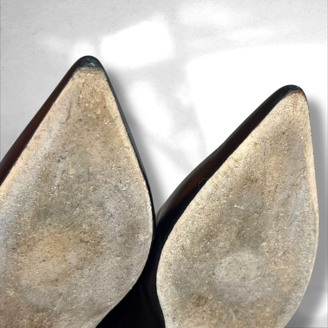 ファビオルスコーニ　ポインテッドトゥ　メリージェーン　レザー　ブラック　23㎝