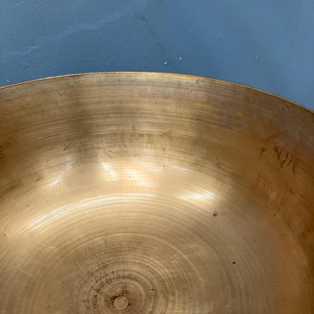 E-2 ヴィンテージ 真鍮製 持ち手付きボウル 天然木ハンドル 菓子器 古道具