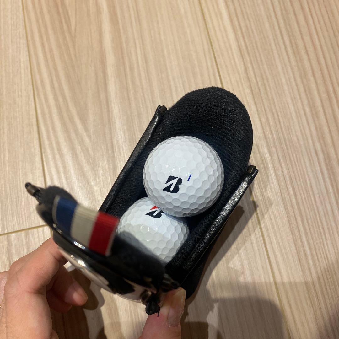 ルコック練習用バッグ、ボールホルダー、 ブリヂストン2個、ツアーティー2本セット