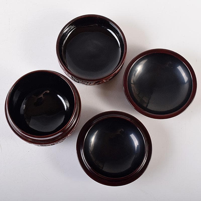 無形文化財　三野原晃一作　村上堆朱　牡丹文　棗　香合　共箱　2点　M　R8069