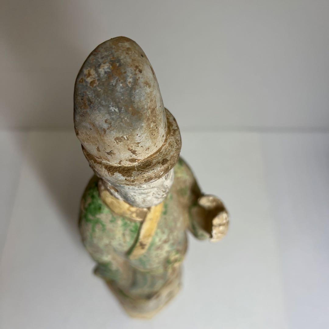 専用　中国唐時代　唐三彩人物　木箱付　高さ約36.5㎝　東Y8-0203②タニサ