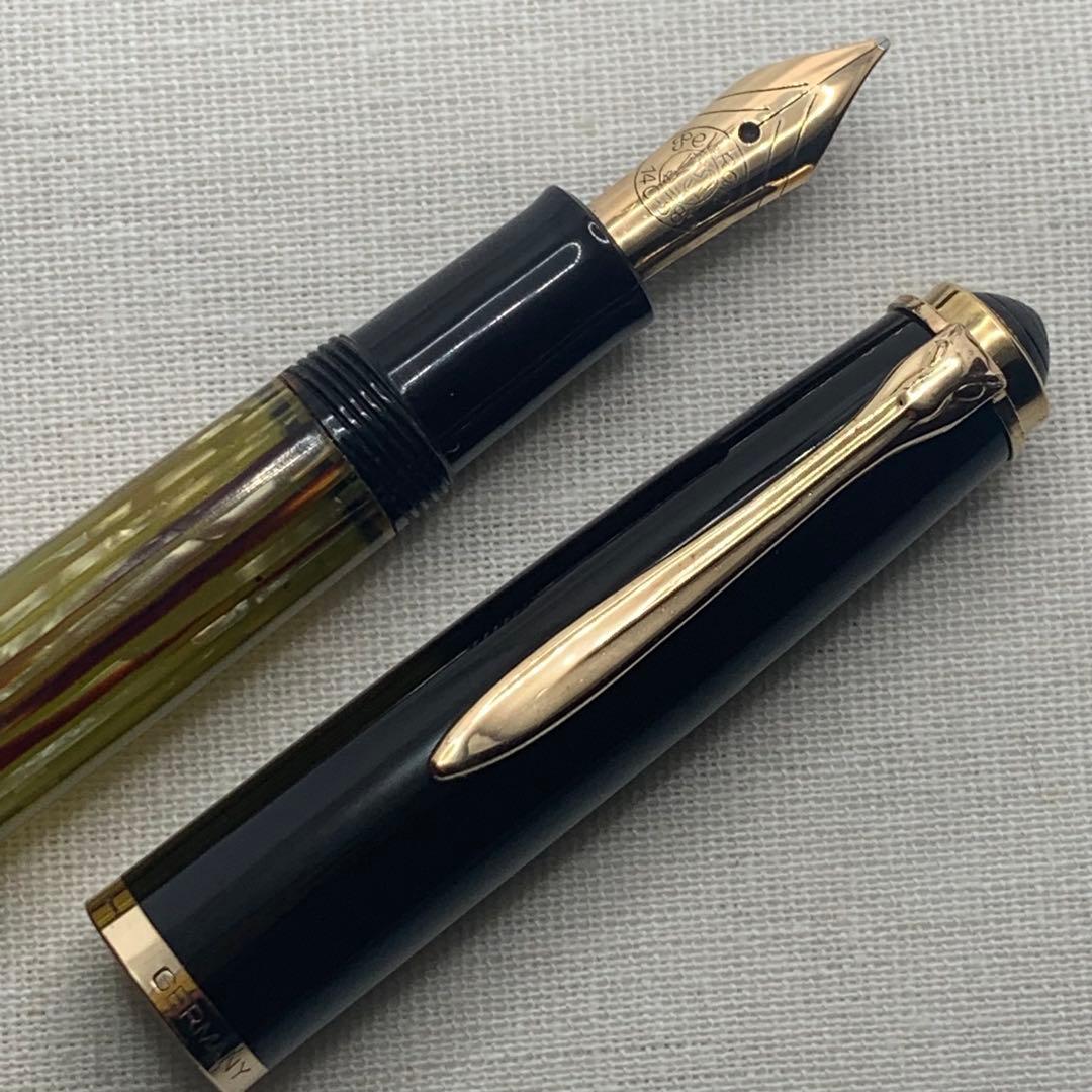 ペリカン　400NN トータス　ブラウン　ストライプ　万年筆　14C M