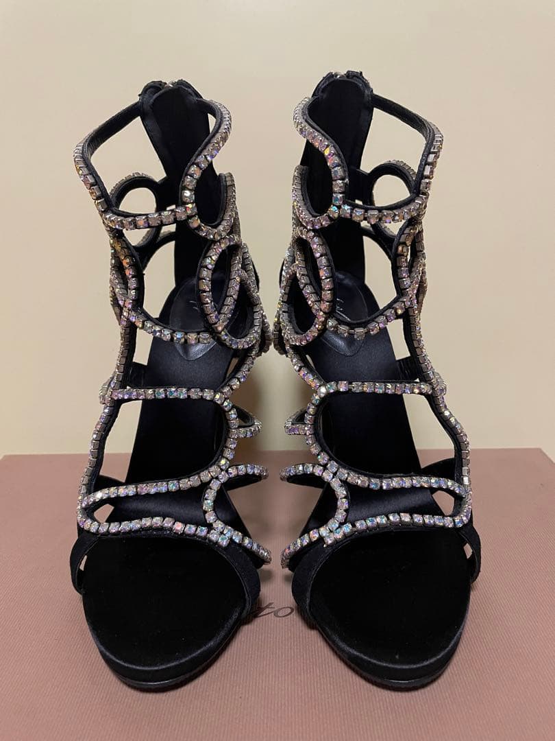美品　ジュゼッペザノッティ　スワロフスキー　ブーツサンダル　37