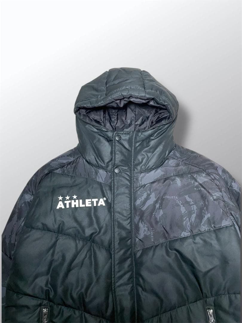 美品　ATHLETA アスレタ　ベンチコート ダブルジップ リブ袖 カモフラ