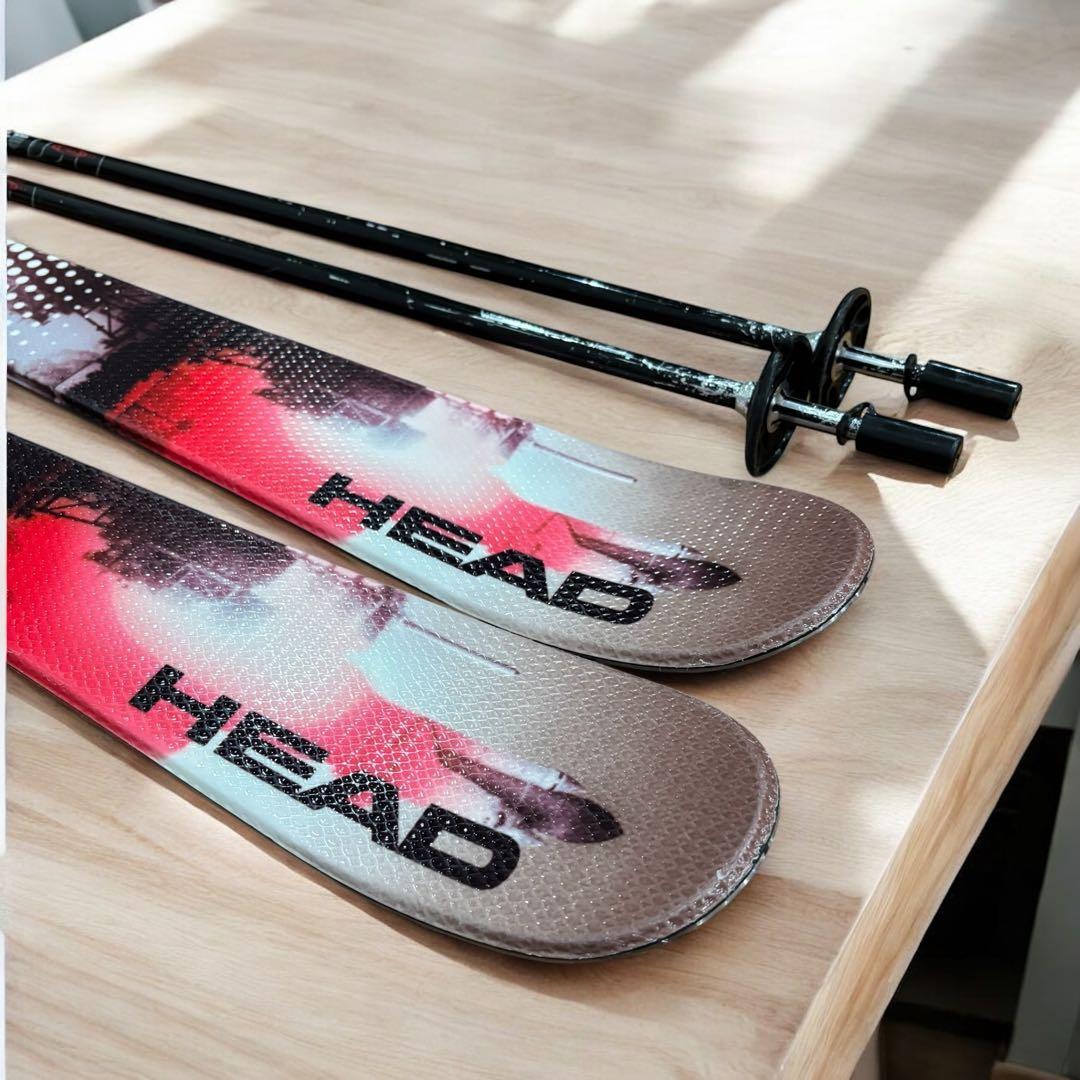 【良品】HEAD MOJO SPAWN 3 キッズ 137cmスキー板 ストック