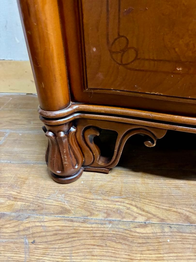 管453☆イタリア製☆アンティーク☆象嵌細工☆3段チェスト