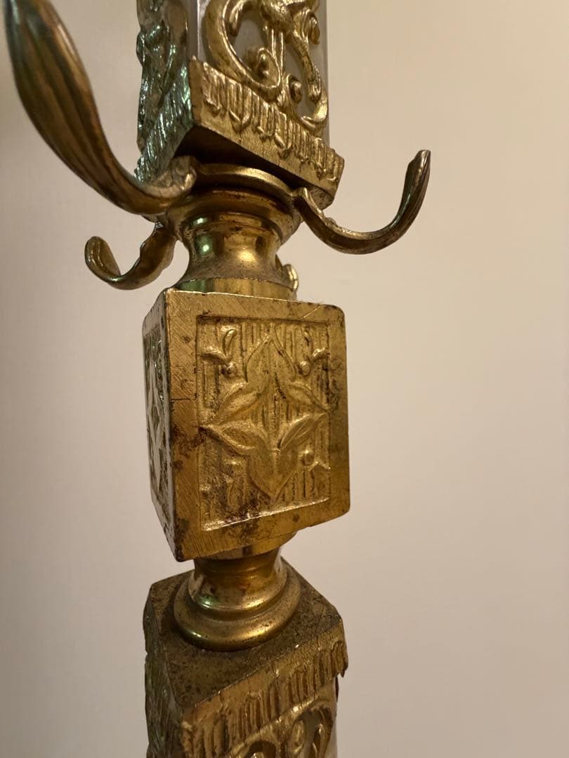 真鍮　大理石　コートハンガーラック　イタリア製　ヨーロピアン装飾