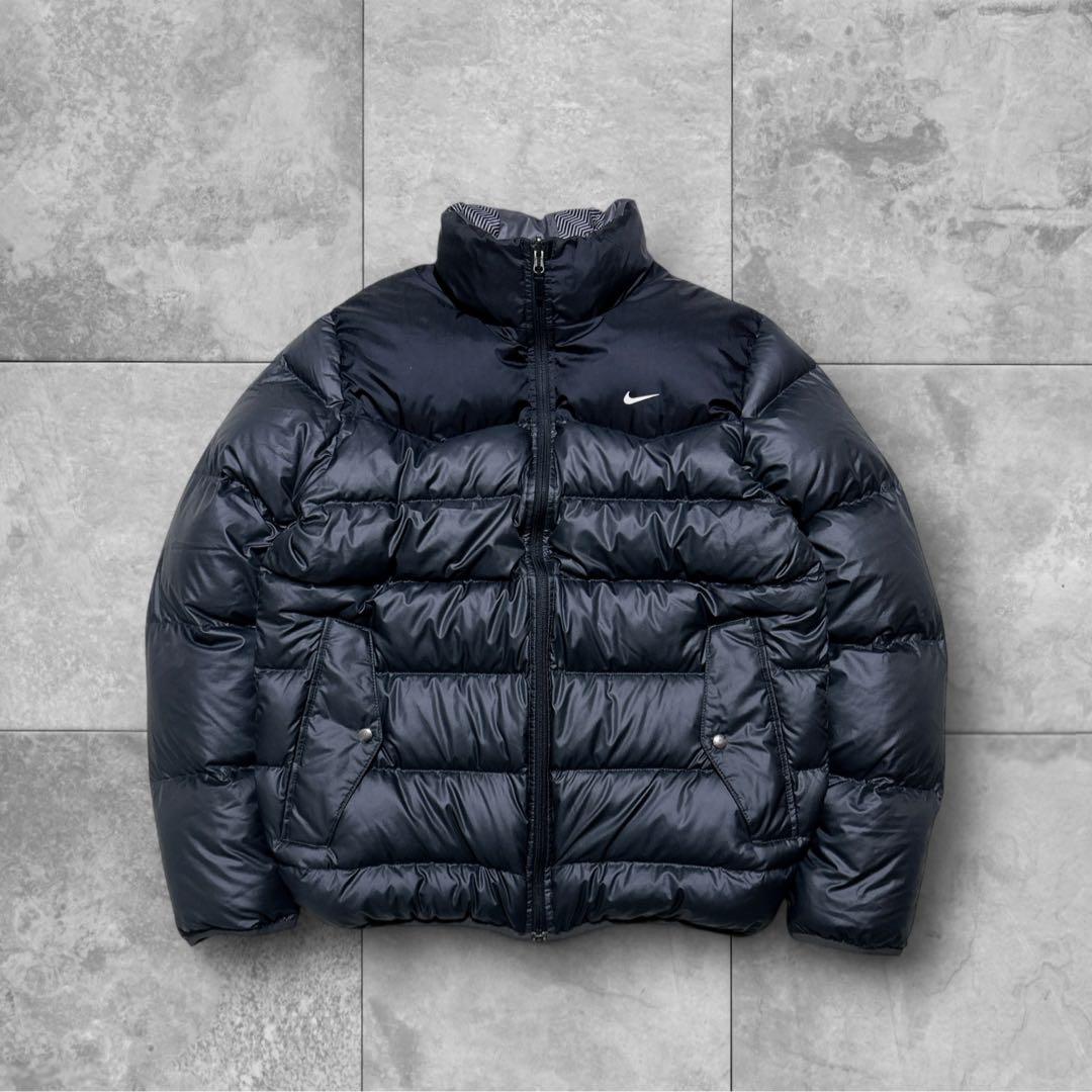 未使用級 OLD NIKE リバーシブル ダウンジャケット L ダークグレー 黒