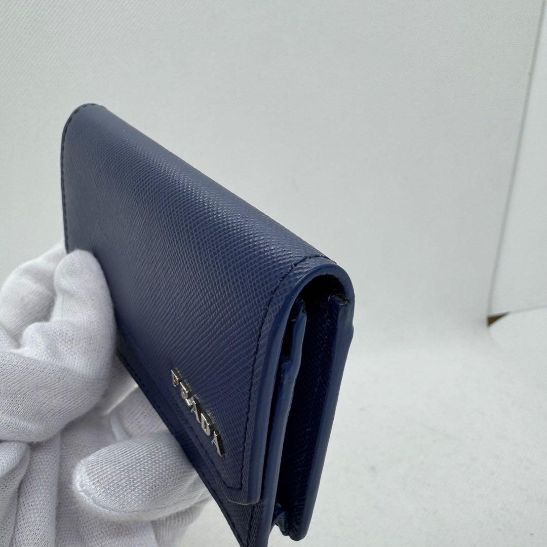 PRADA ネイビー 名刺入れ サフィアーノレザー