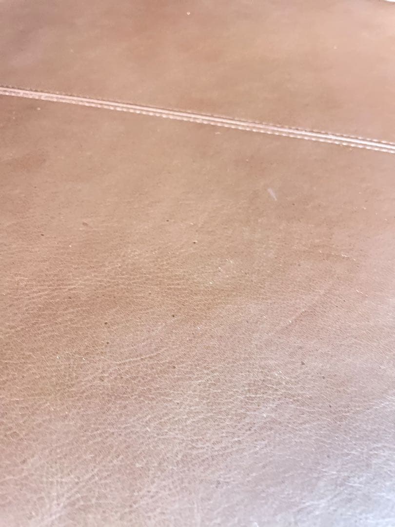 HR745 karimoku オットマン　本革+合皮 ブラウン系バイカラー