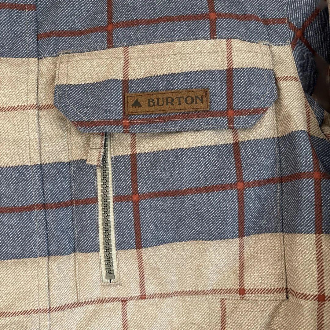 BURTON スノーボードジャケット ベージュ/青/赤チェック