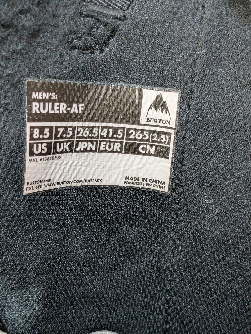 美品　Burton Ruler　アジアンフィット　26.5cm