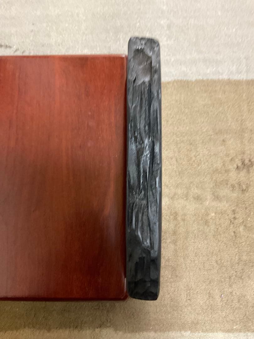 【雨畑真石】大型硯 景色良好 貴重品