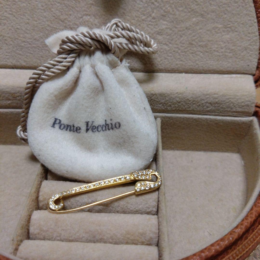 Ponte Vecchio K18ダイヤモンド0.28イエローゴールドブローチ