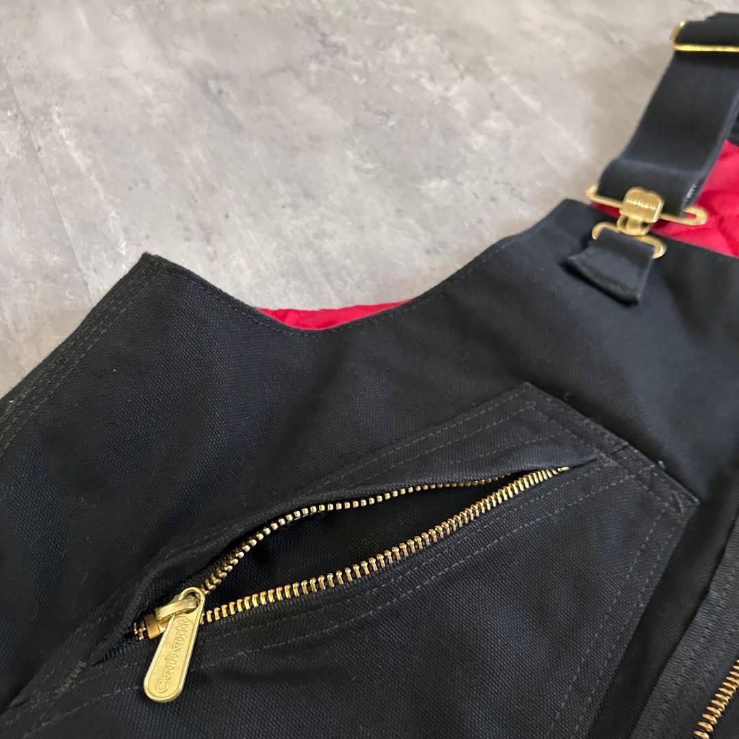 P275【裏地キルティング】【ダブルニー】カーハート オーバーオール 黒 ダック