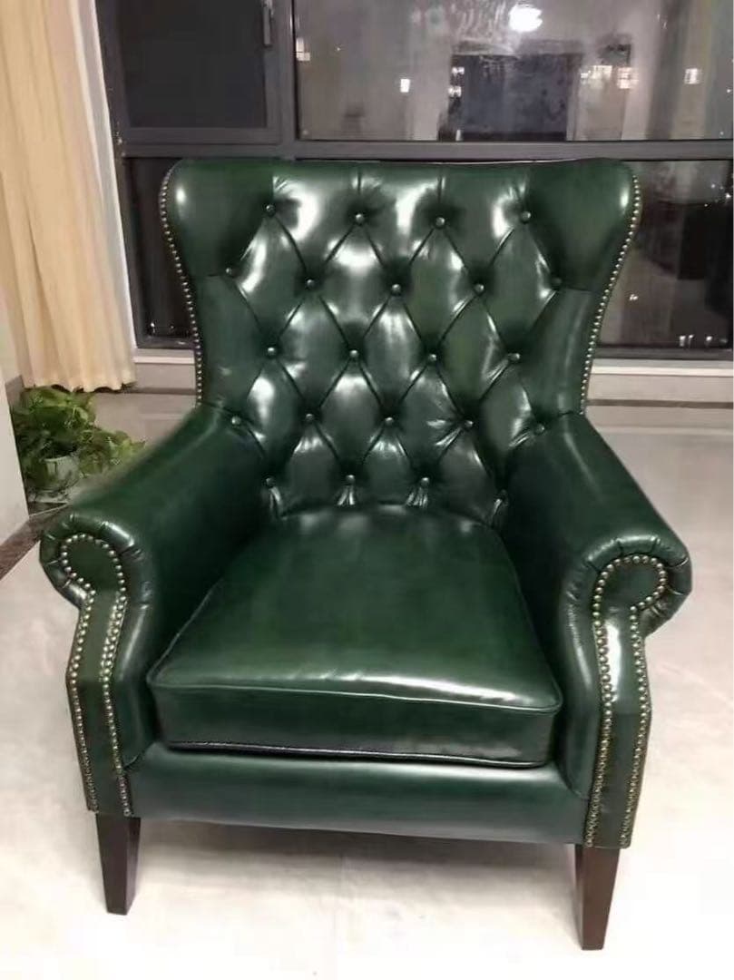 アメリカン　ソファ　グリーン　1人掛け