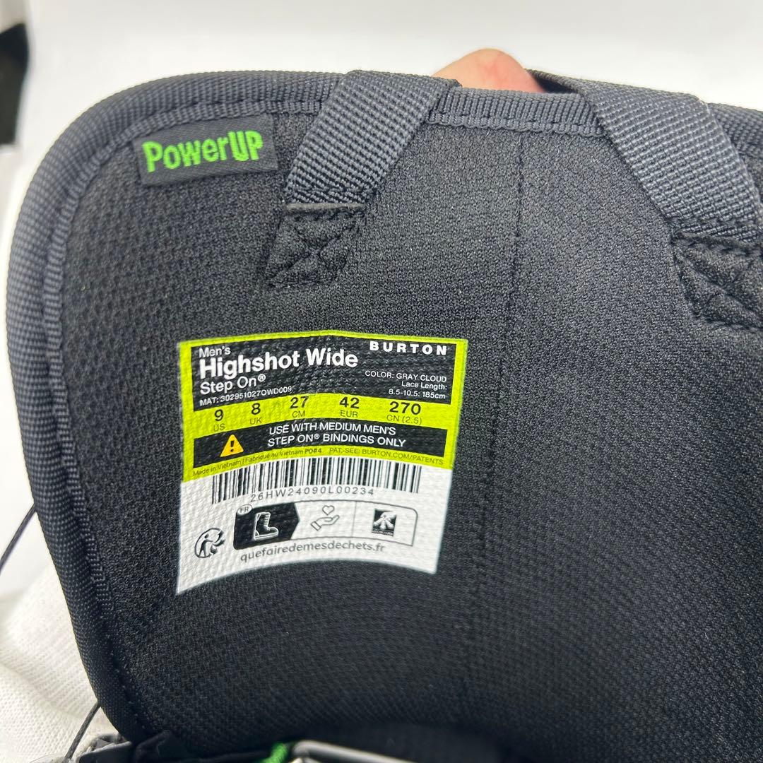 【新品】BURTON STEP ON HIGHSHOT WIDE 27cm