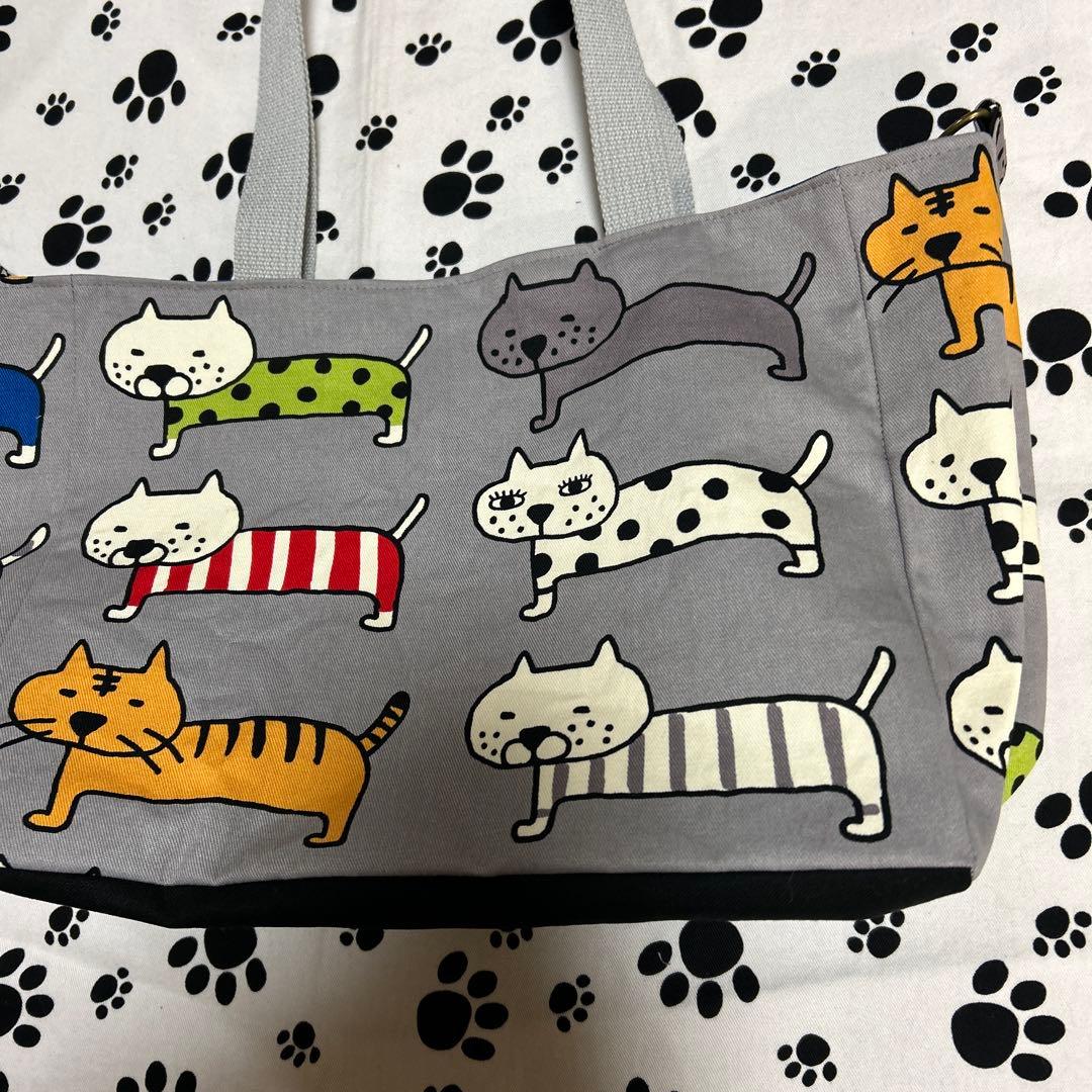 スクエアトートバッグ2点、デカネコちゃん