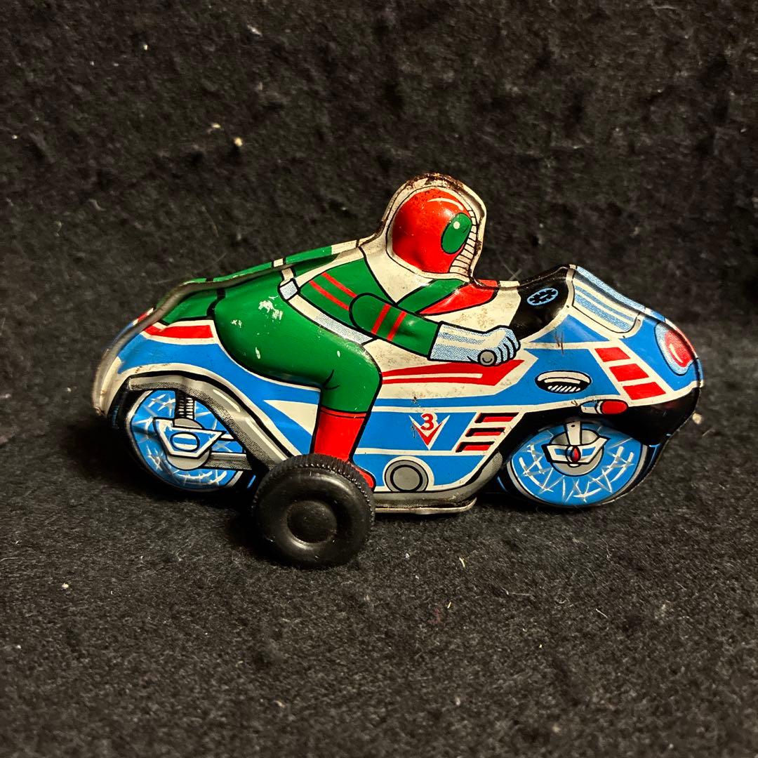 昭和レトロ　ブリキのおもちゃ　仮面ライダーV￼3 バイク