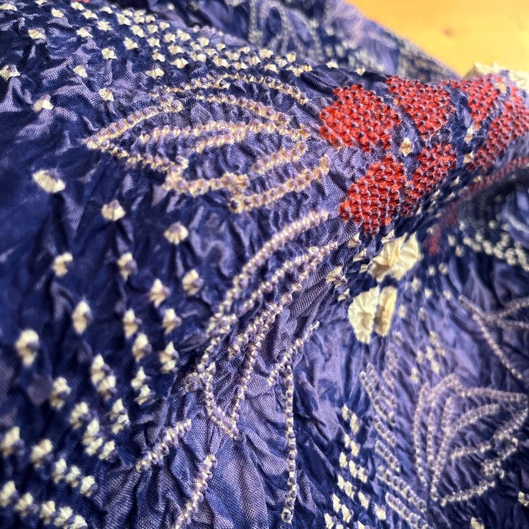 即購入可能❗️【未使用・タグ付き】有松鳴海絞り 反物｜本染 紫 花柄 浴衣