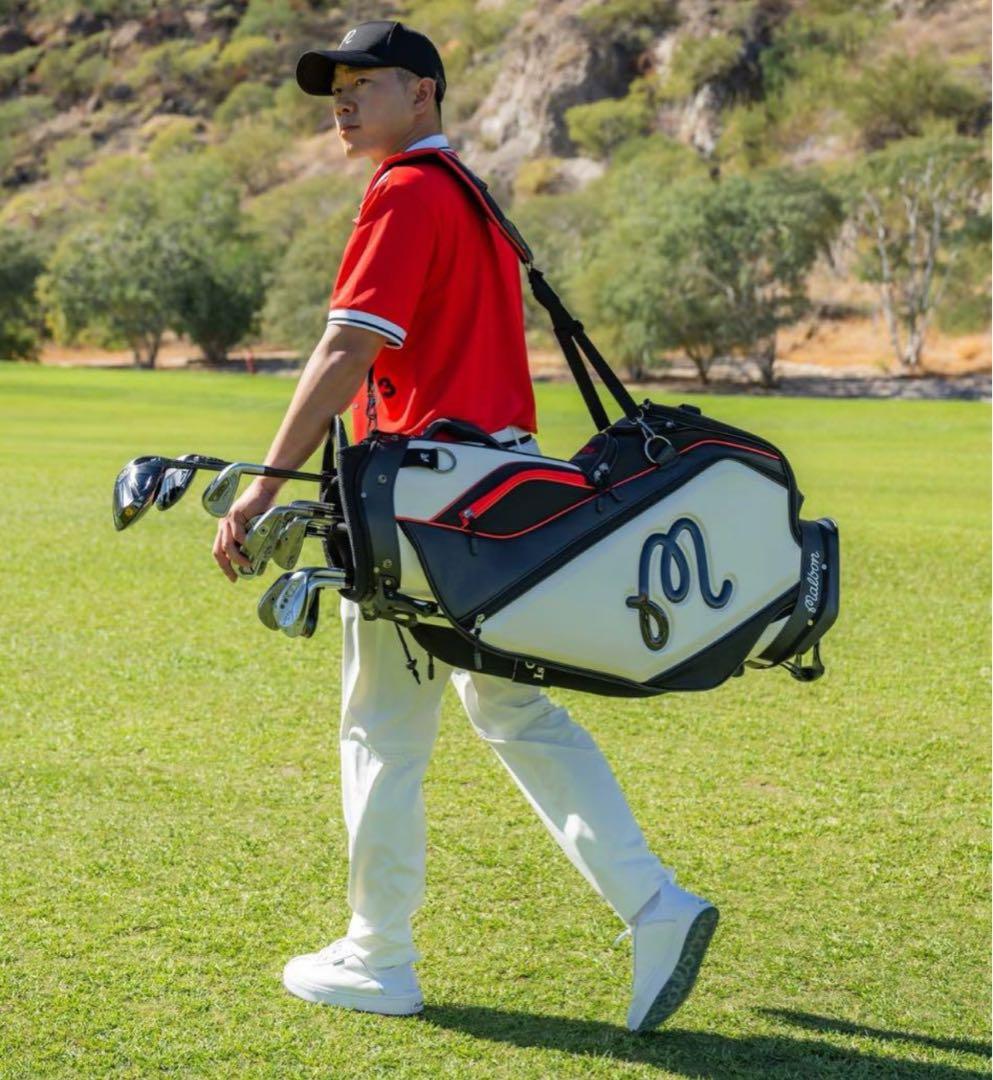 【即発送】 Malbon マルボン ゴルフ キャディバッグ スタンド式 ブラック