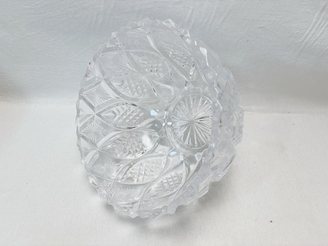 未使用 茶道具 【清昌堂】 義山水指 塗り蓋付 江戸切子 ガラス 水指 元箱