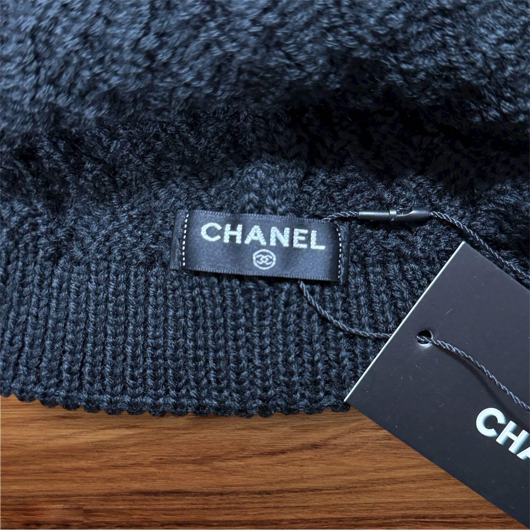 CCロゴ ニット帽 ブラック編み込み