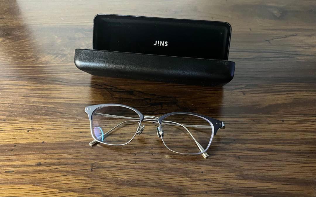 JINS シルバー フレーム メガネ(度あり)