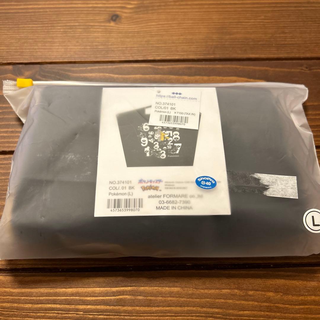 ボールアンドチェーン ポケモン ピカチュウ エコバッグ ブラック Lサイズ