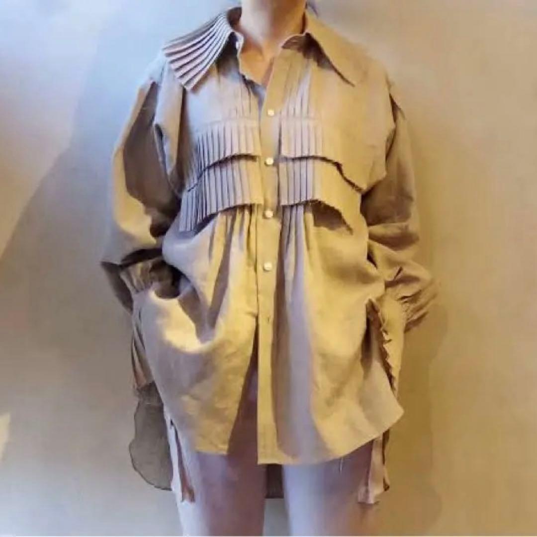 JUN MIKAMI リネンプリーツシャツ