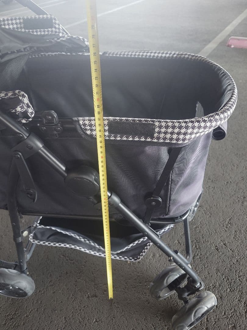 限定値下げ　ペットカート チェック柄 メッシュカバー付き