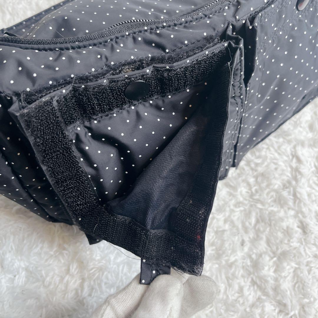 HEAD PORTER BLACK BEAUTY ドット ショルダーバッグ 黒