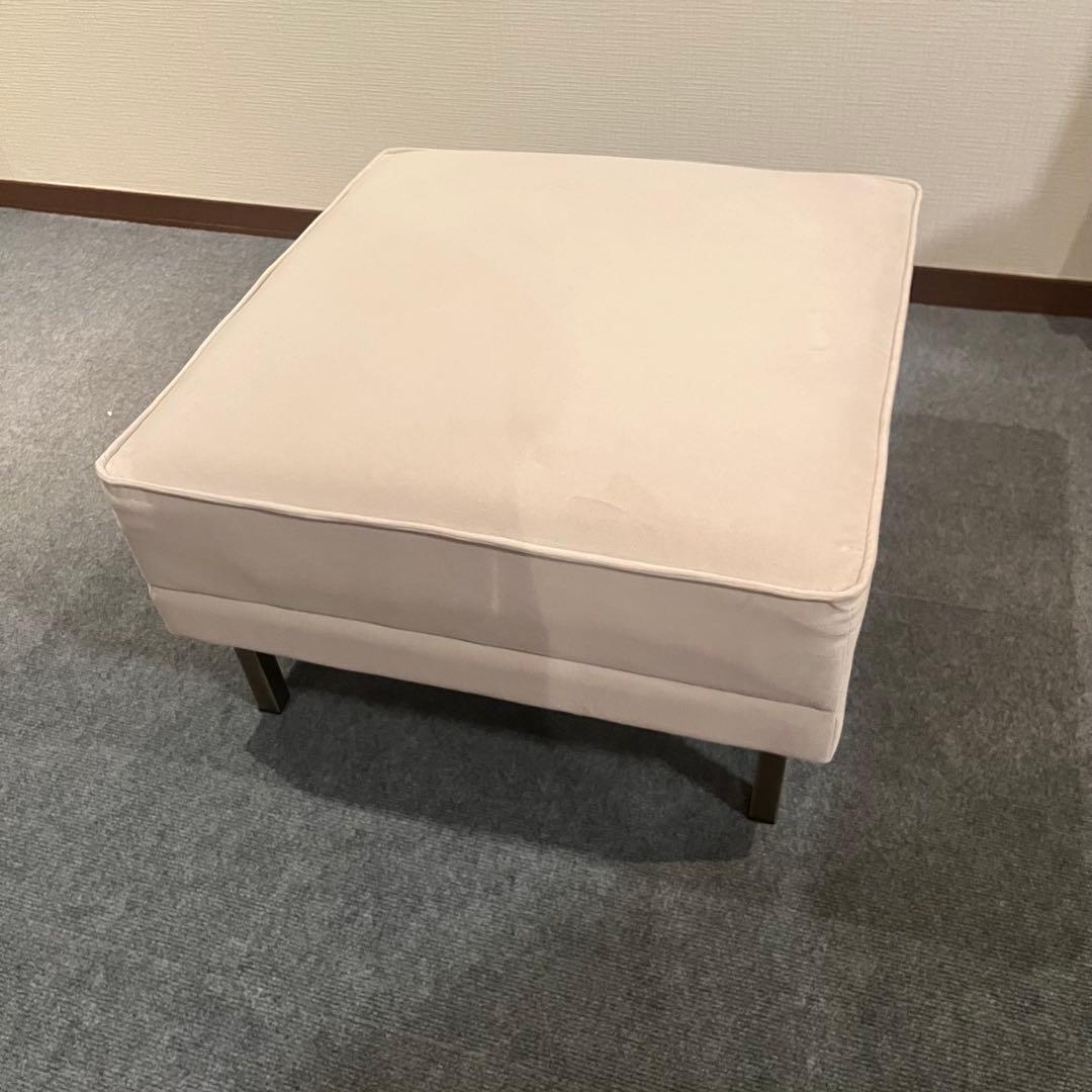 美品 ナチュラルベージュ オットマン スツール ロボット掃除機対応