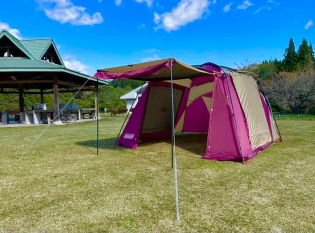 【極美品】コールマン テント ラウンドスクリーン2ルームハウスバーガンディ