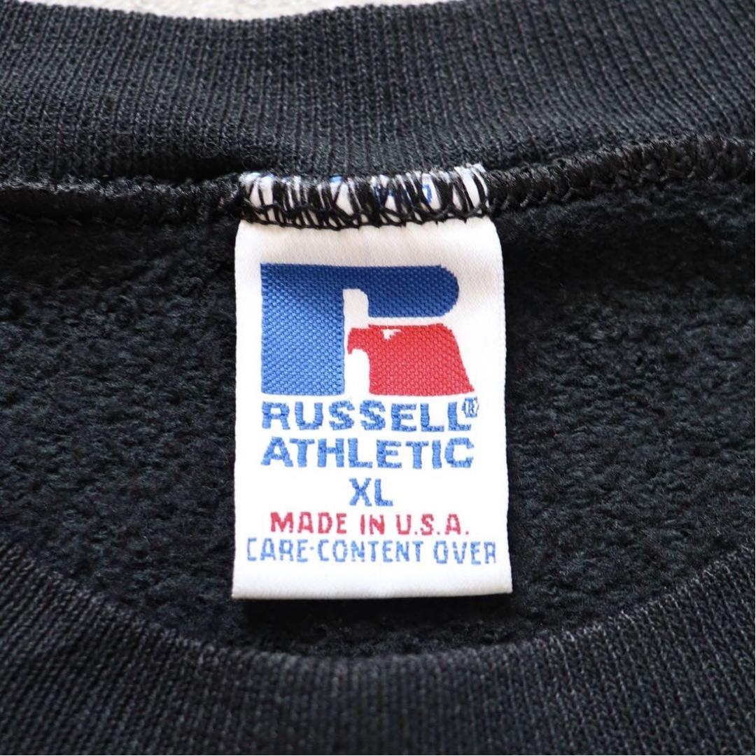 USA製 ブラック 90s Russell ラッセル スウェット 無地黒 XL