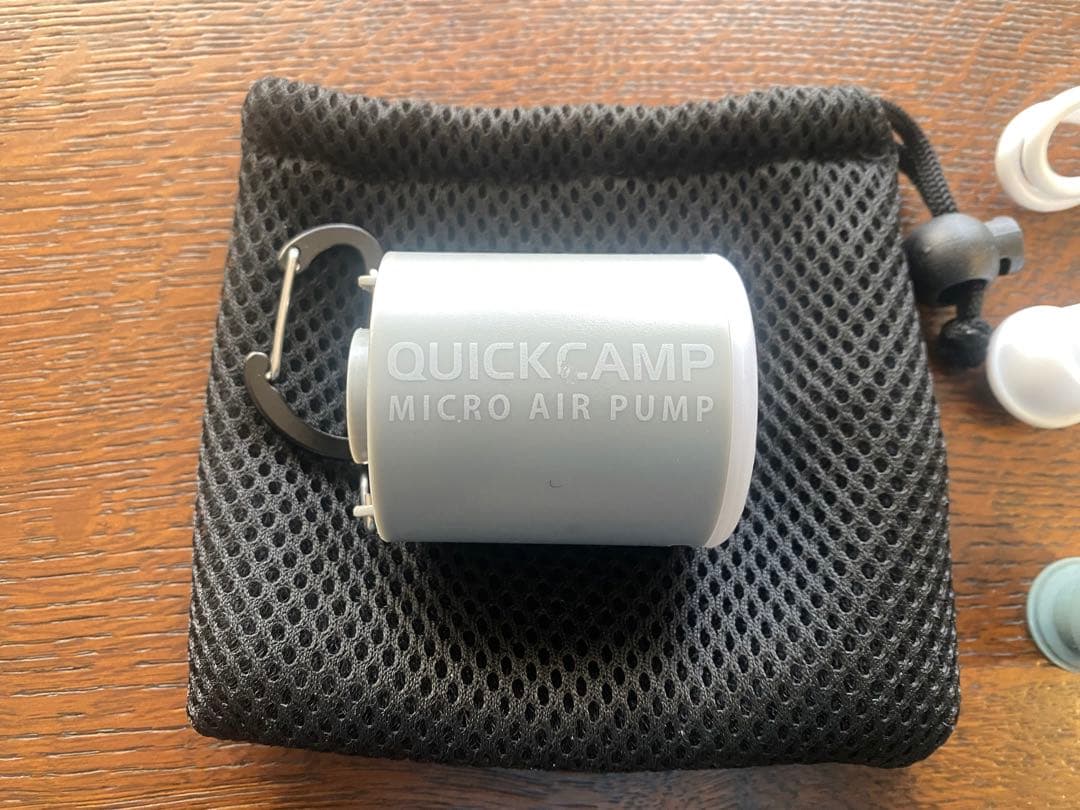美品 QUICKCAMP エアマットレス5cm厚&マイクロエアポンプ付き