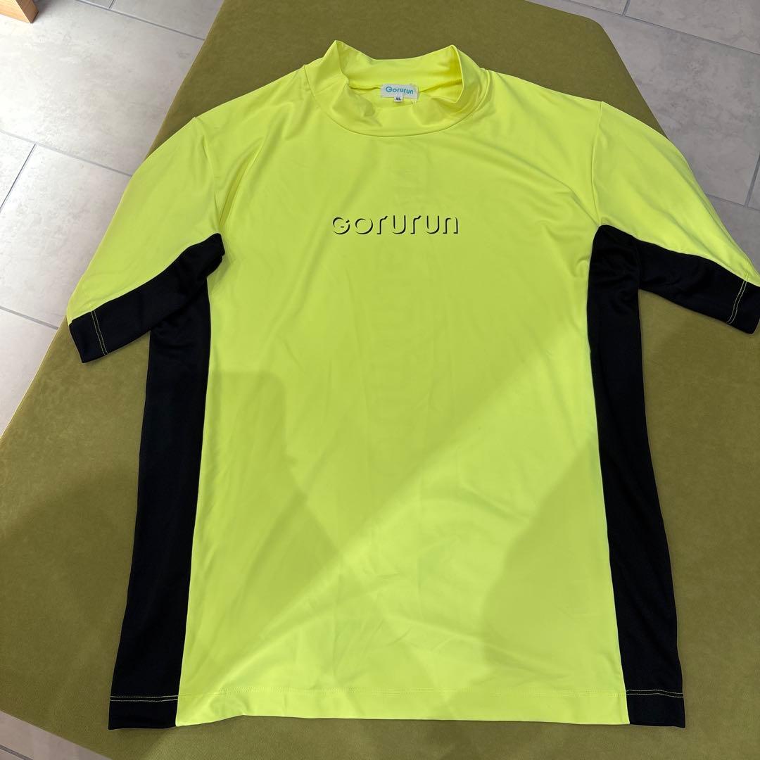 Gorurun サイドメッシュ ミドルスムース モックネックTシャツ