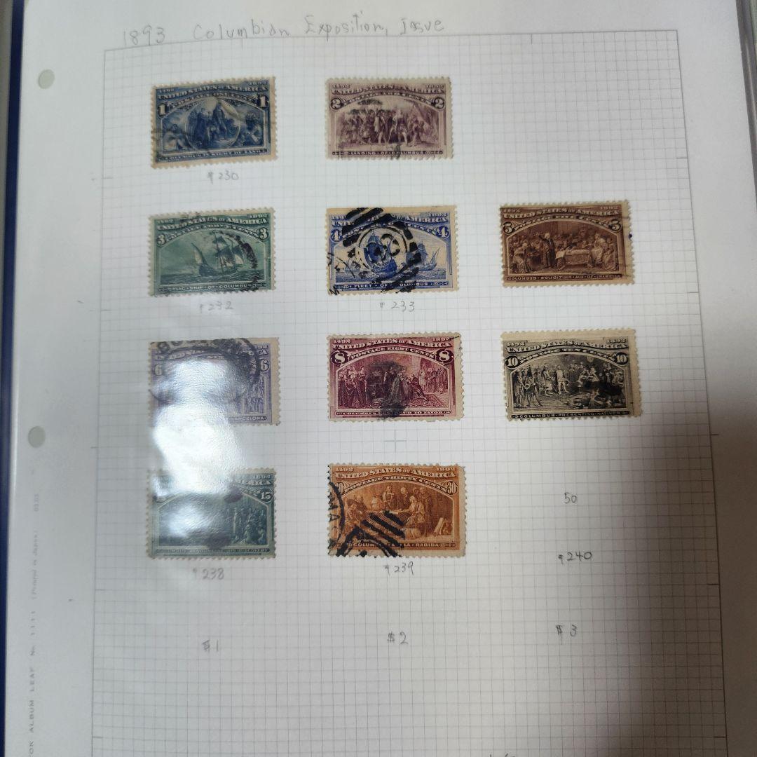 アメリカ　使用済み切手 一冊 1893-1977 1c-13cents