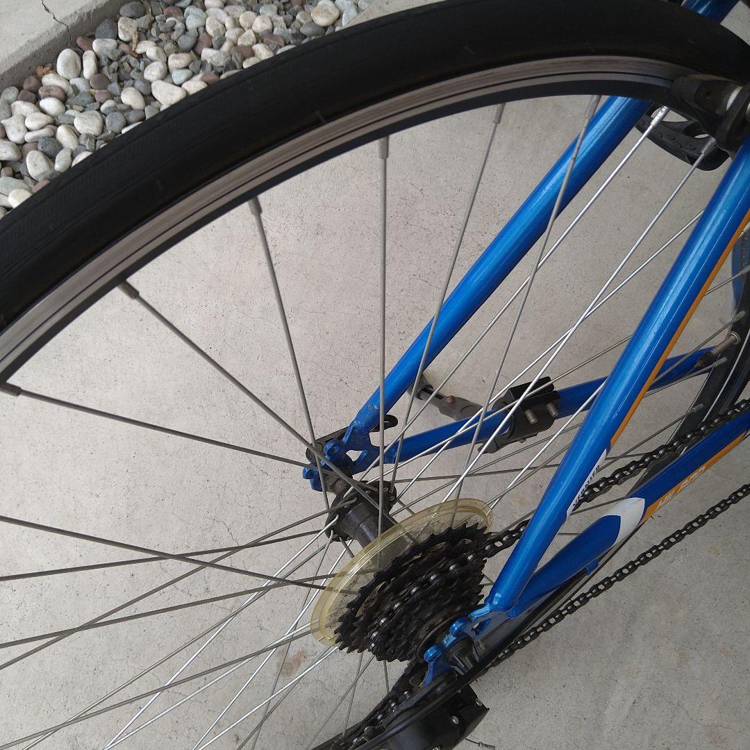 HILANDO クロスバイク 青/オレンジ 自転車 シマノ製14段変速