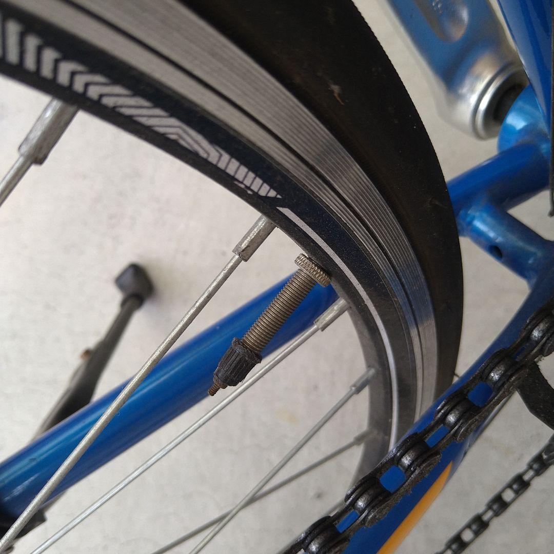 HILANDO クロスバイク 青/オレンジ 自転車 シマノ製14段変速