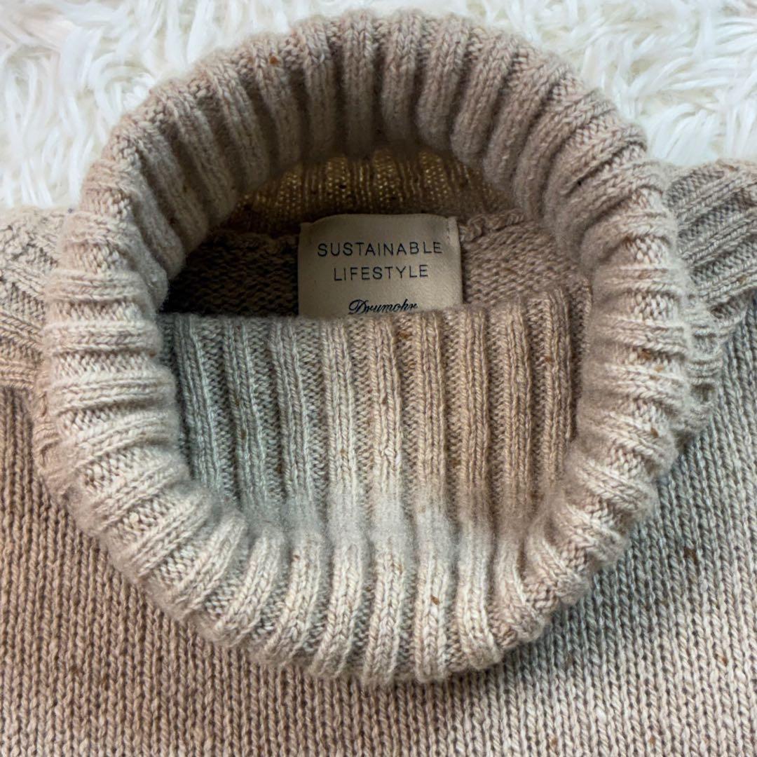 美品✨️ドルモア タートネックセーター ミドルゲージ ベージュイタリア製 48