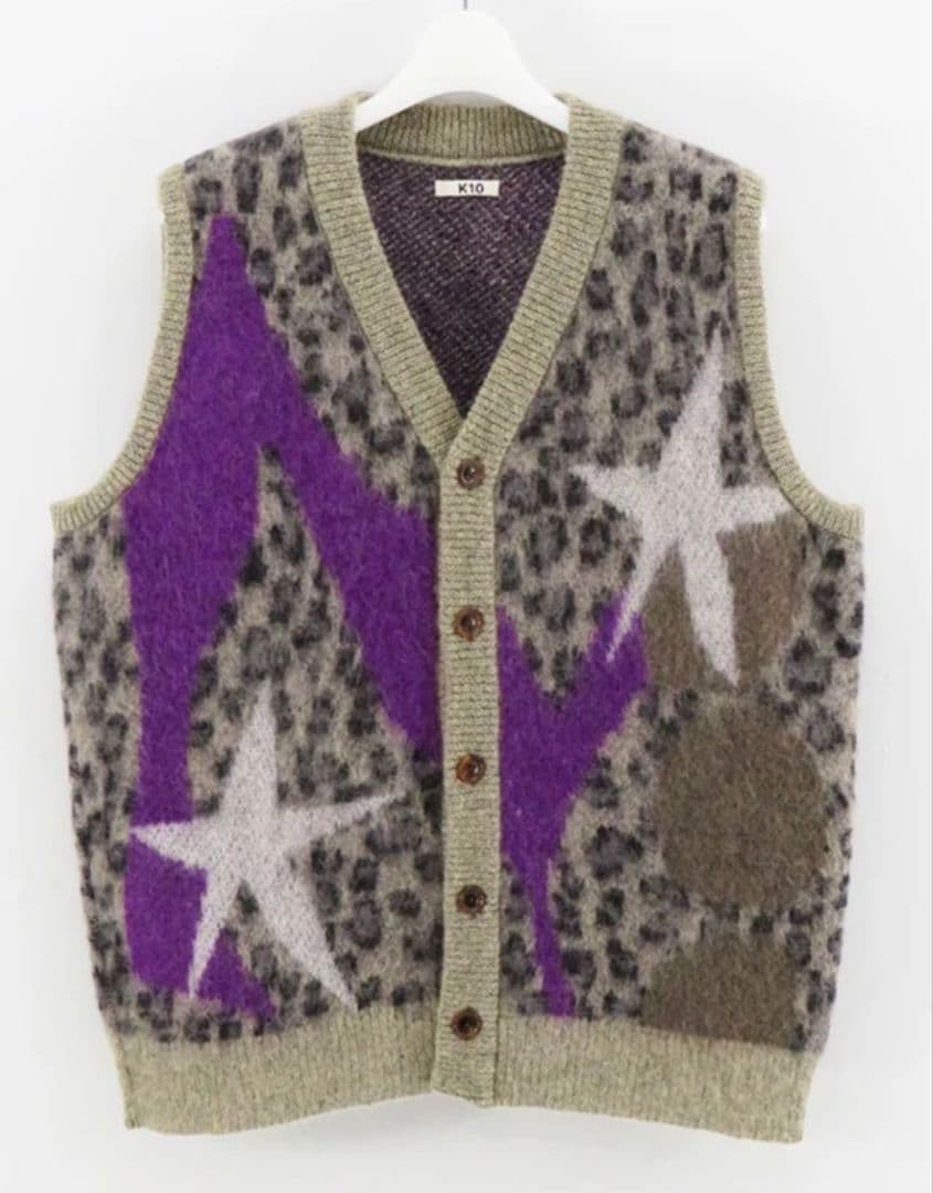 KHOKI レオパードモヘアベスト