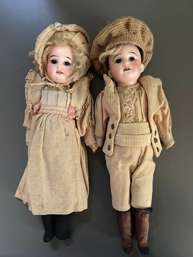 【アンティーク】ドイツ製ビスクドールアーモンドマルセル1894ペア