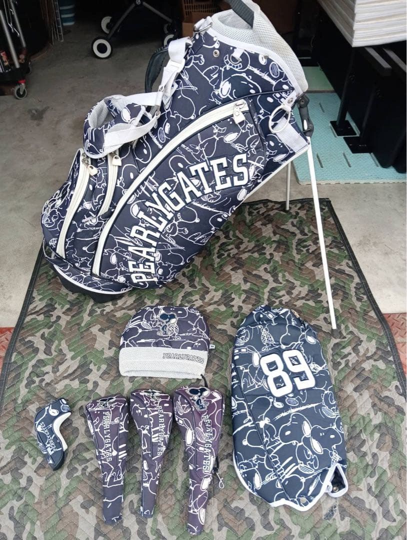 スヌーピーコラボ　PEARL GATES ゴルフバッグ・キャディバッグ ネイビー