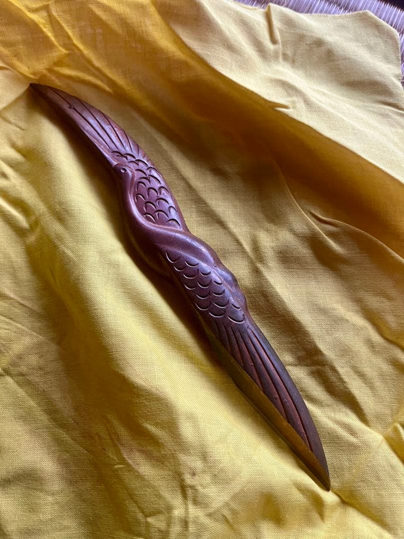 越後与板名工　石橋藤七 佩山作 鶴之図文鎮小刀